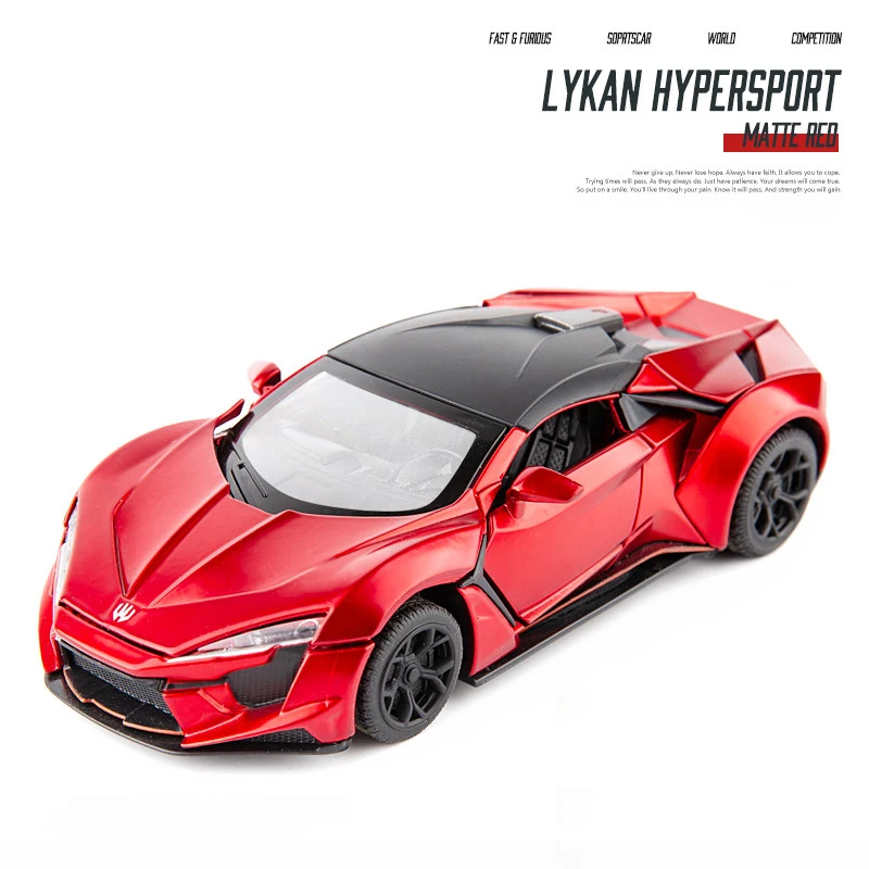 1:32 LYKAN Fenyr SuperSport Supercar Alloy Car Model Metal Vehicle Sound And Light Pull Back Toys Car Toys Gifts For Children