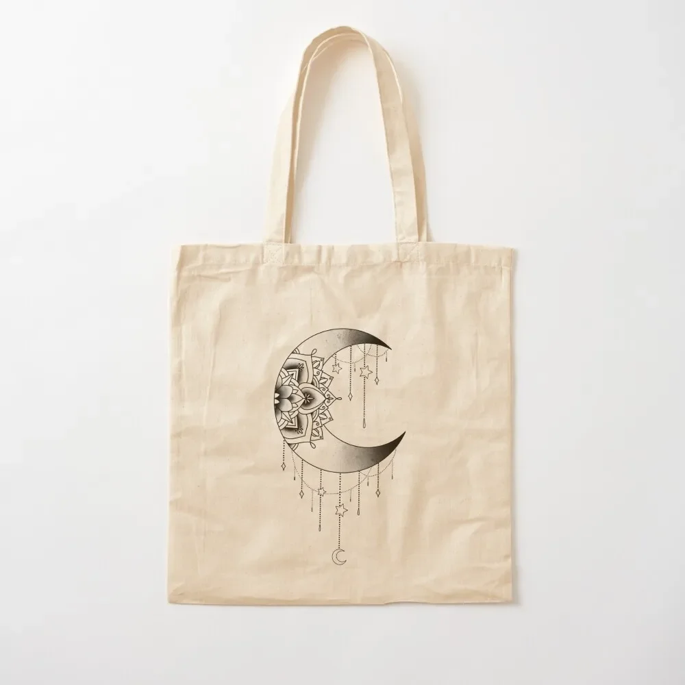 

Moon and Stars Mandala Pattern Tote Bag canvas tote eco pack Canvas Tote Bag