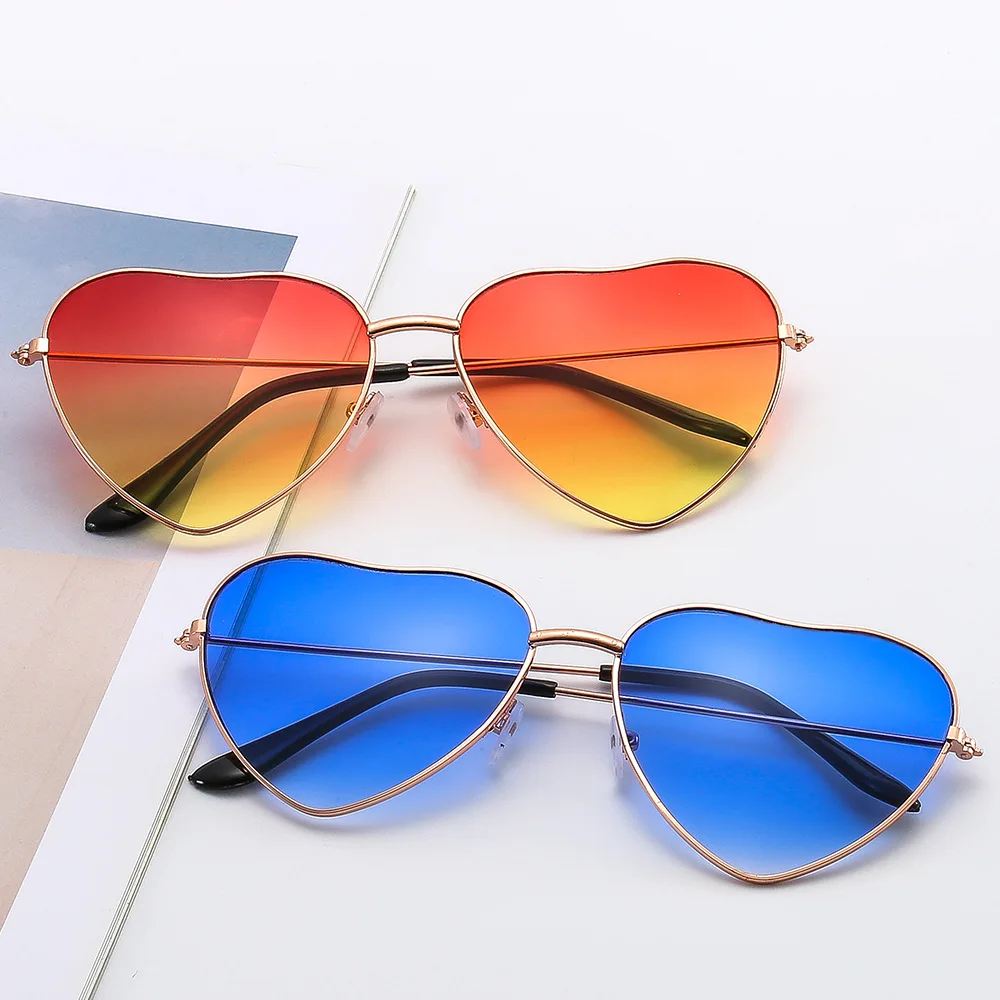 Vintage Brillen Frauen Sonnenbrille niedlichen Herz Stil Rahmen Spiegel Mode Sonnenbrille UV400