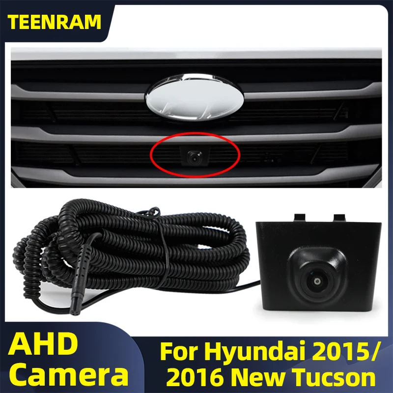 

TEENRAM for Hyundai 2015/2016 New Tucson Night Vision Fisheye 150° Lens Waterproof AHD 1080P Vehicle LOGO Car Front View Camera