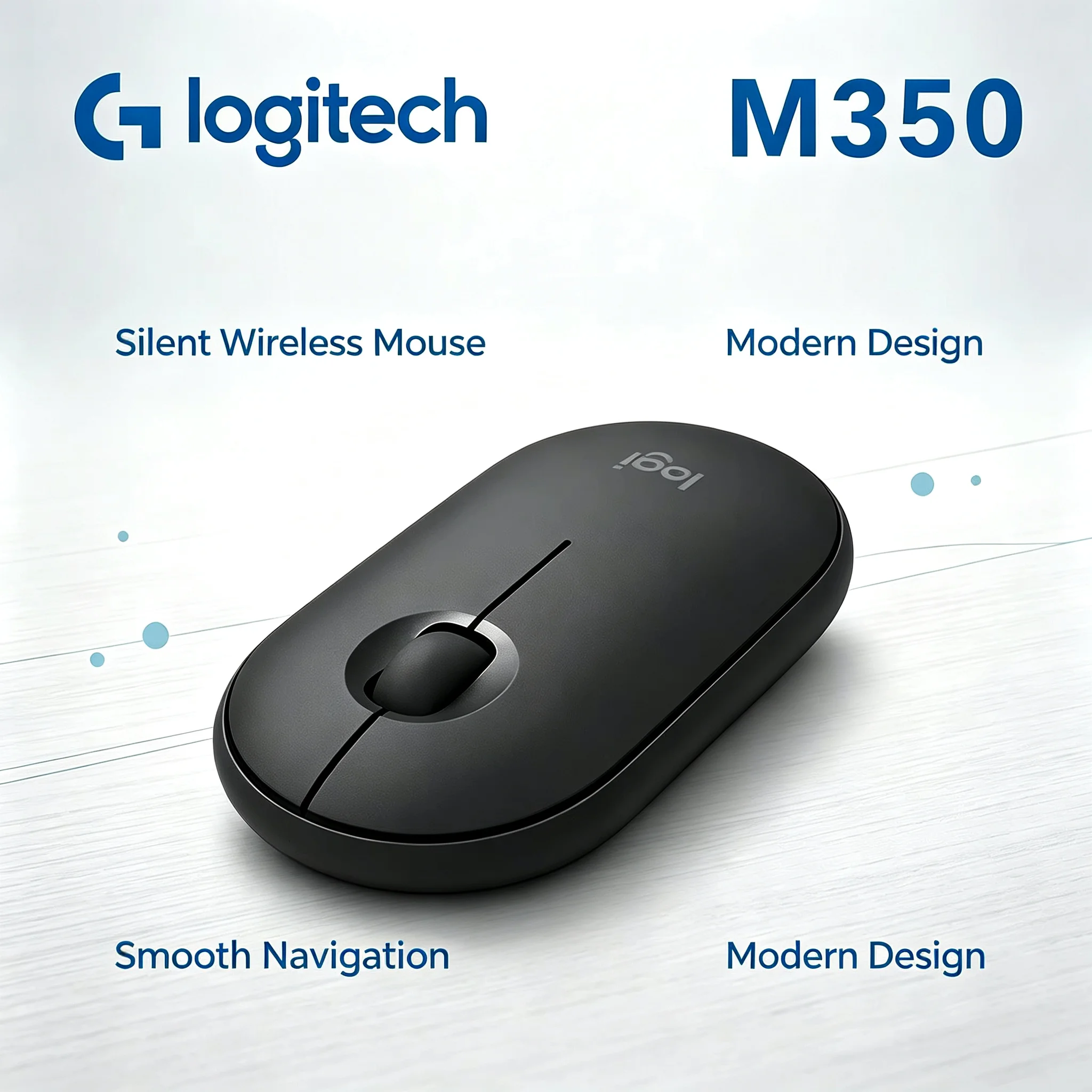 Logitech M350 Wireless Silent Mouse 2.4G Ergonomic Optical Mice Long Battery Life Plug and Play For Laptop PC Desktop