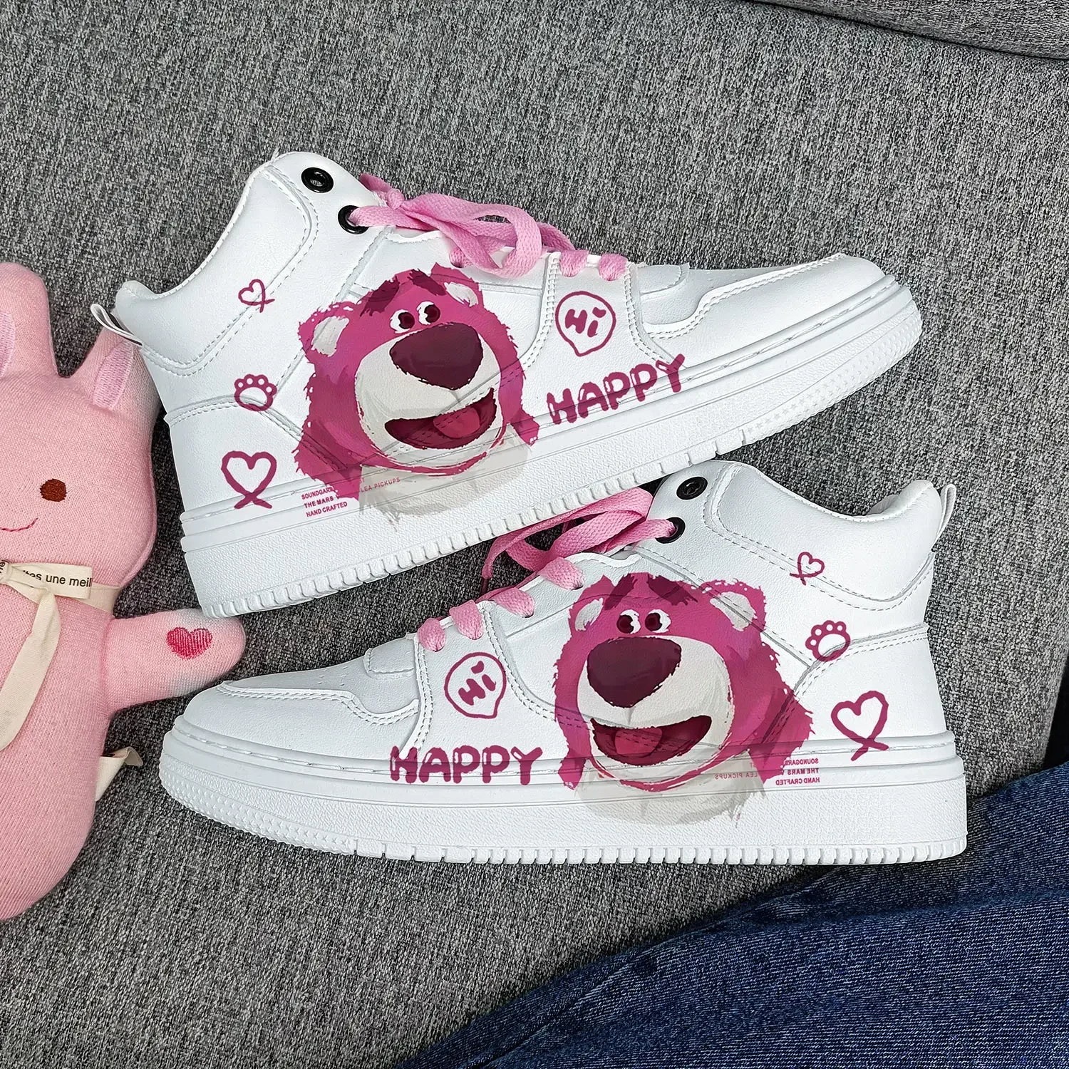 Disney cartoon Strawberry bear princess cute Casual shoes soft sports shoes for girlfriend gift EU size 35-44