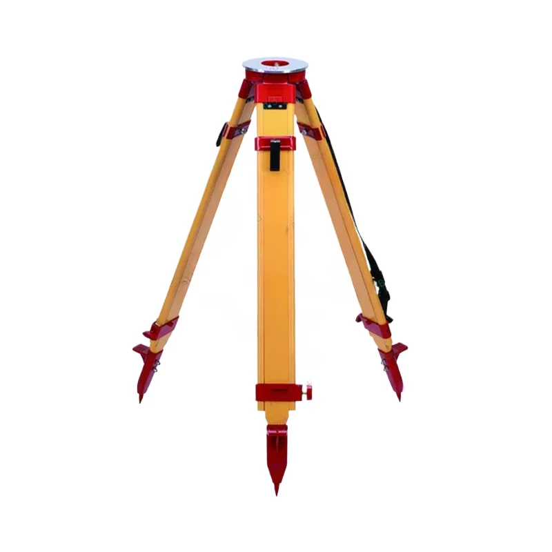 RJW20 Double Lock Wooden Tripod With Flat Round Total Station Theodolite Laser Level Survey Equipment