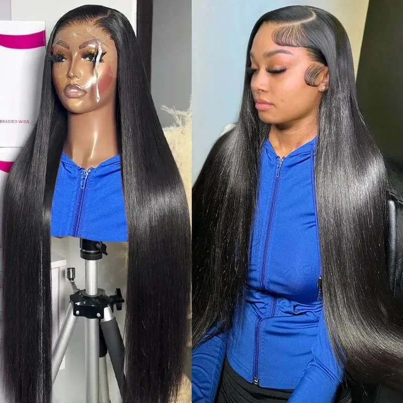 

200% Плотность 30 40 дюймов 13x6 Костный прямой парик из натуральных волос на кружеве для женщин 13x4 Hd Прозрачный кружевной фронтальный парик Предварительно сорванный