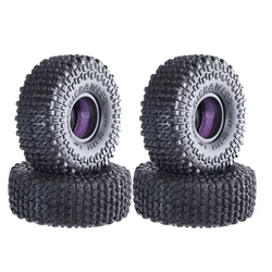 DJ 68 * 25mm Super Soft Pin Tires and Purple Silicone Rubber Inserts Set for Trx4m SCX24 1/18 1/24 1.0