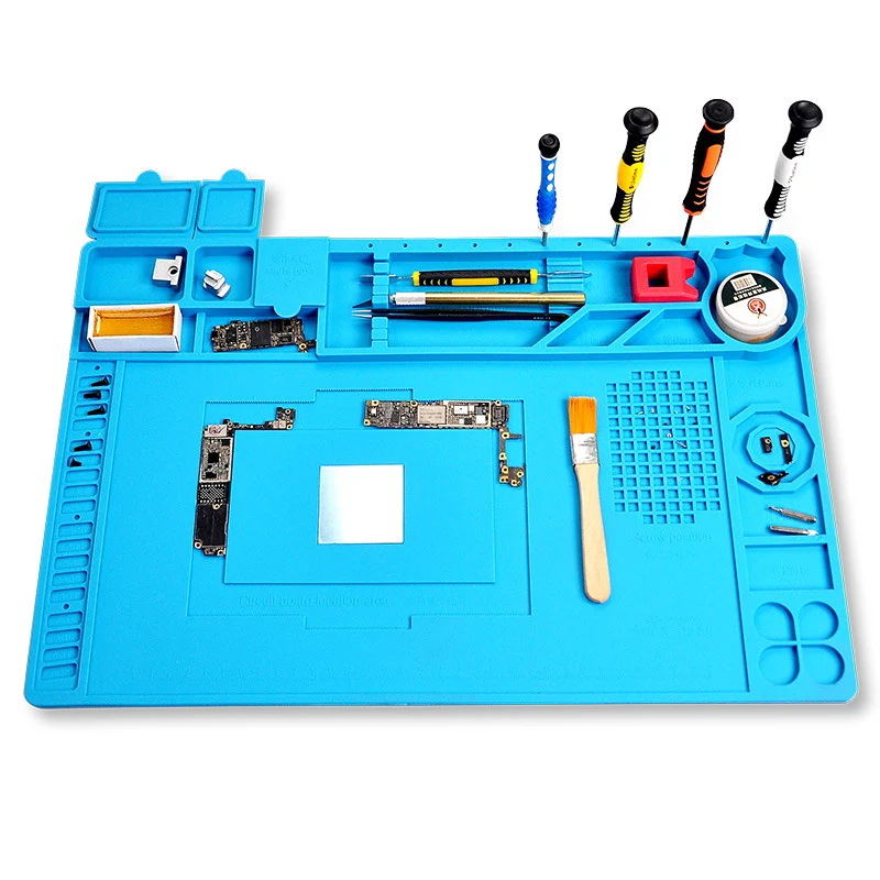 Station de soudage BGA résistante à la chaleur, odorthermique en silicone Wook, coussretours isolant, plate-forme d\'entretien de réparation, outil