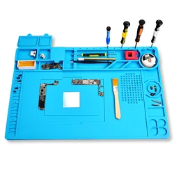 Estação de solda BGA resistente ao calor Wook de solda Silicone Heat Gun Isolation Pad Plataforma de manutenção de reparo Desk Mat Tool