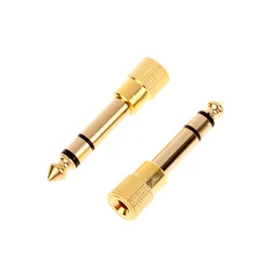 2pcs 6.5mm 6.35mm To 3.5mm Male Feamle Audio Cable Adapter 6.5 6.35 Jack Plug 3.5 Stereo AUX Converter Amplifier