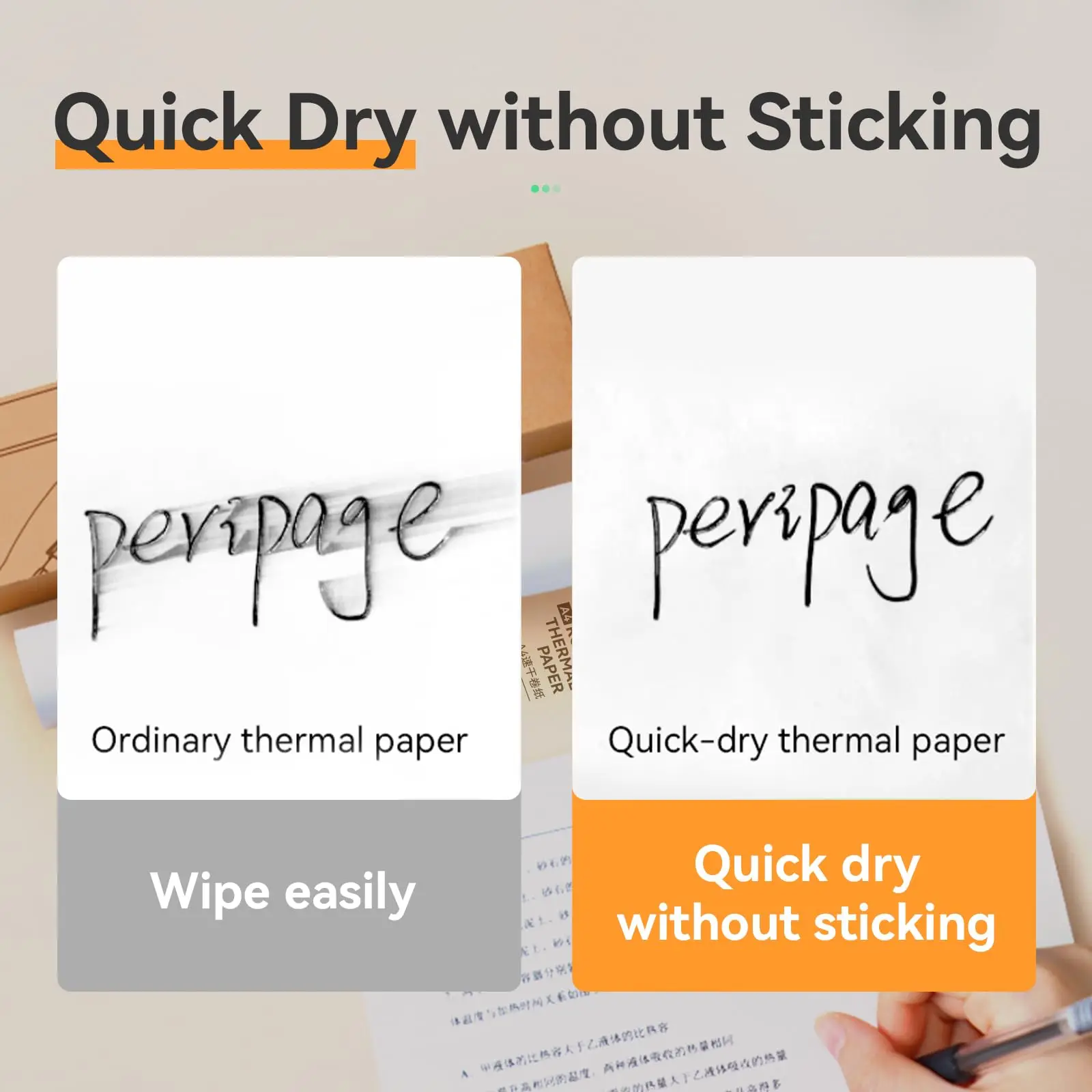 PeriPage A4 Thermal Printer Paper 100 Pages Folded for Long-lasting and Quick Dry for Oil/water proof Paper BPA Free Clear Print