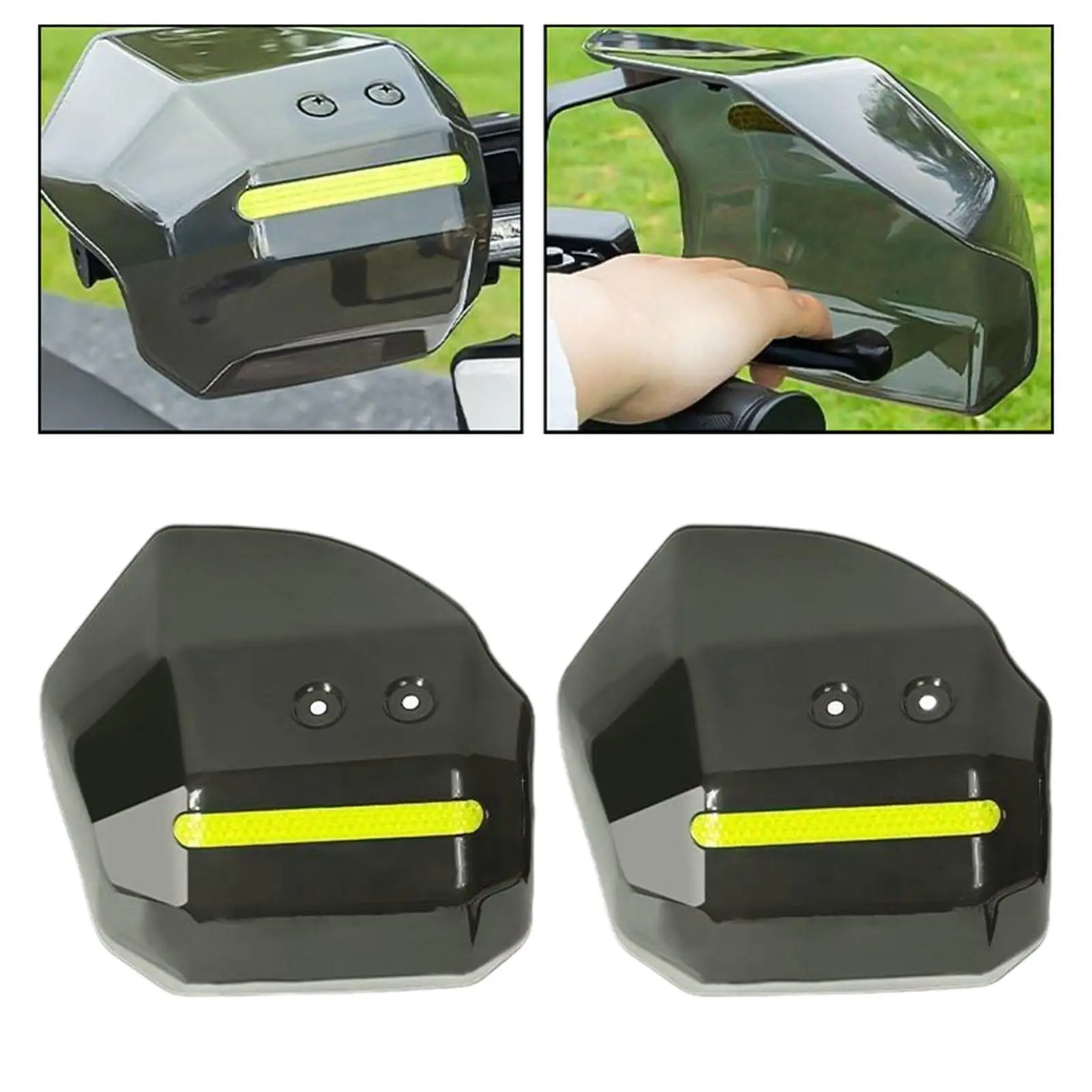 2Pcs Motorcycle Handguards Handle Protectors Hand Guards Universal Rainproof Sun Protection Reflective Strips Protective Gear