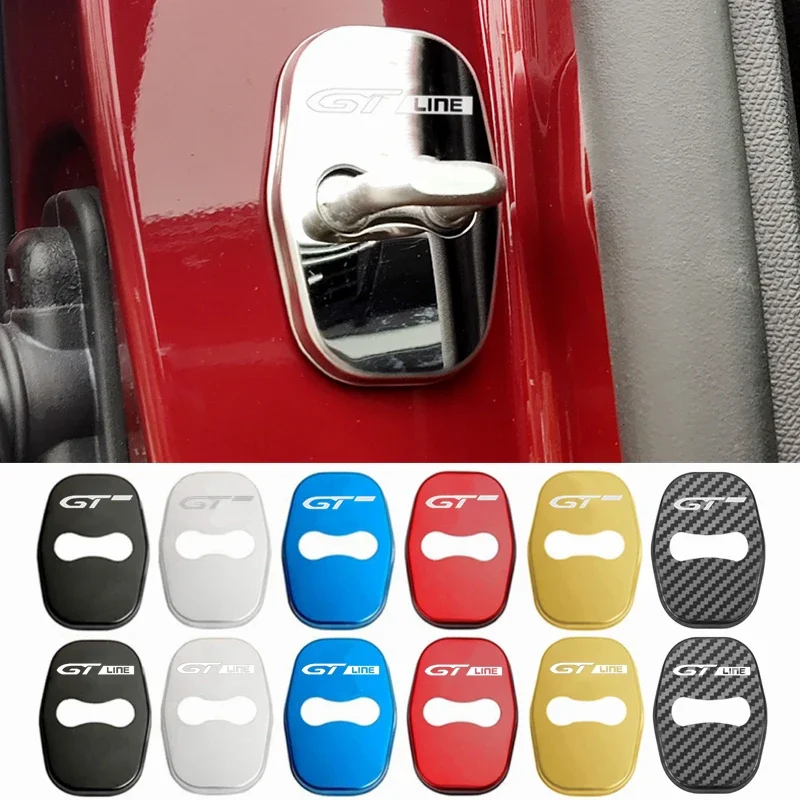 สติกเกอร์ป้องกันฝาล็อคประตูรถสำหรับ Peugeot 206 207 208 306 307 308 508 408 5008 3008 4008 406 407 2008 SW CC GT RCZ