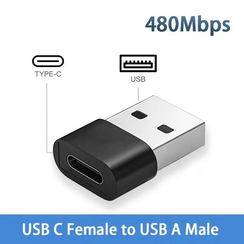 USB to USB C Adapter(1/4 Pack), USB to Type C Fast Charging/Transfer and OTG Function. for IPhone15 14 13 Plus Pro Max, for iPa