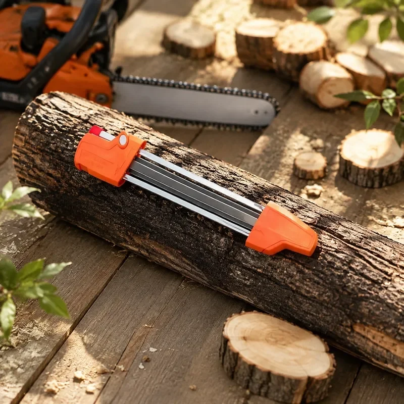 Manual 2 in 1 Chainsaw Sharpener Grinding Stone 4.0mm 4.8mm Chain File Saw Blade Sharpening Tool for Woodworking Maintenance