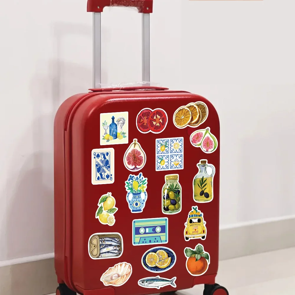 10/50pcs Mediterranean Tomato Stickers Decals For Laptop Scrapbook Skateboard Helmet Guitar DIY Aesthetic Waterproof Stickers