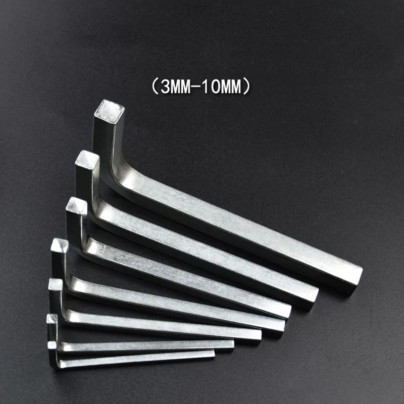10PCS 3-10mm L Shape Square Head Wrench Universal Wrench 4 Point Cr-V Steel Wrench Screwdriver Tools for Tighten Square Screws
