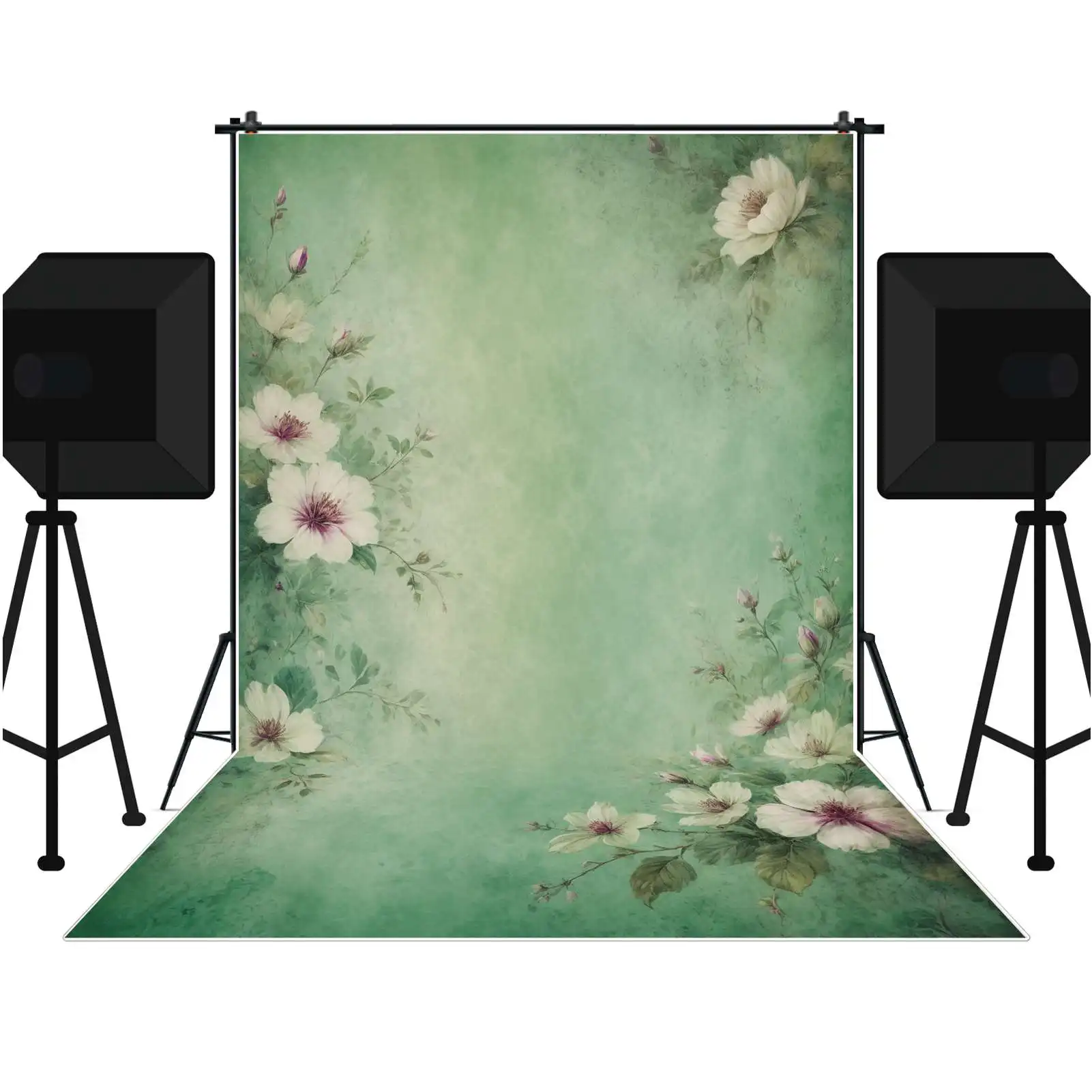 MOON.QG Gradient Color Vintage Anniversary Background Boy Portrait Still Life Green Backdrops Custom Party Photography Supplies