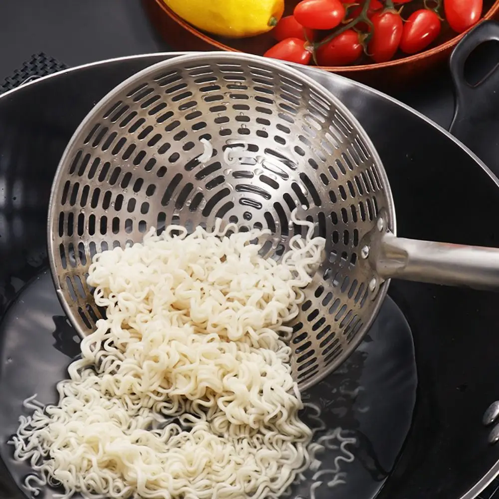 Stainless Steel Skimmer Spoon Kitchen Strainer Skimmer Long Handle Fried Food Filter Scoop Cooking Tools Kitchen Gadgets
