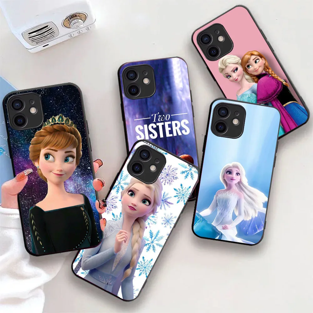 Flexible TPU Case For iPhone X XS 7 8 11 14 15 Plus Pro Max WX-25 Frozen Elsa