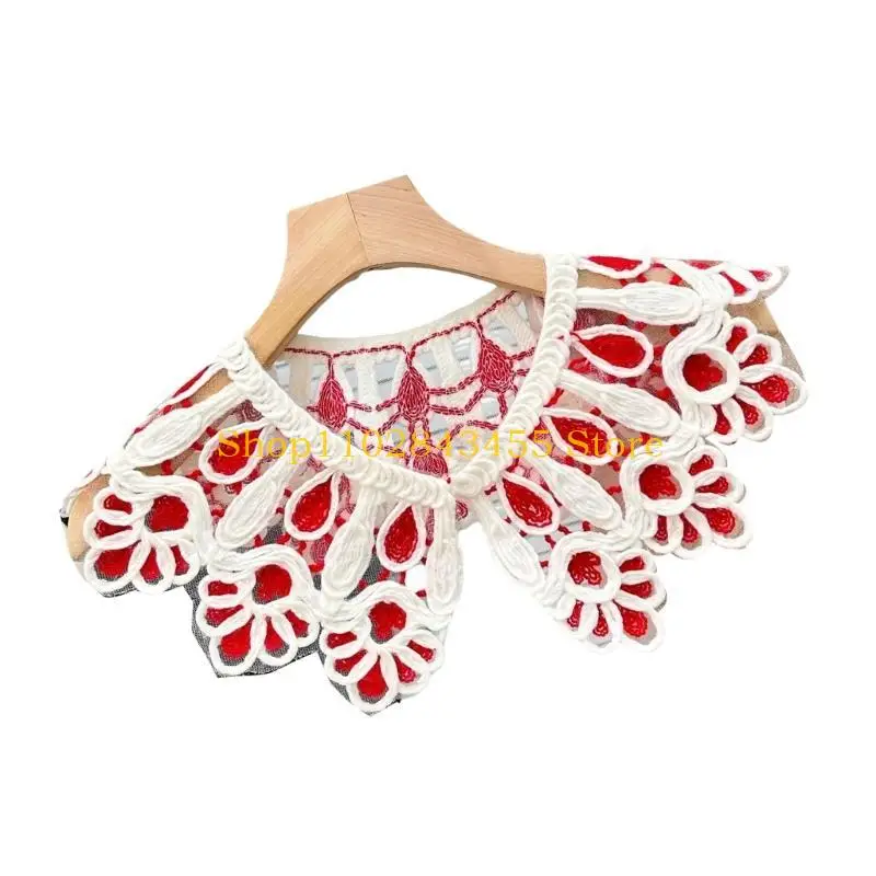 49MC Versatiles Embroidered Collar Light weight New Women's Fashion Beaded Collar