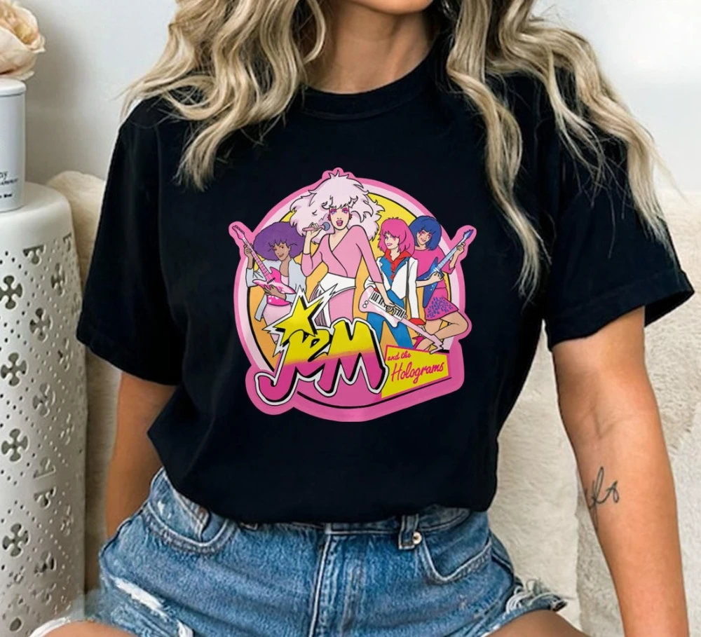 Camiseta de Jem and The Holograms para mujer, camiseta de verano de los años 80 con dibujos animados, ropa gráfica de manga corta, camiseta unisex