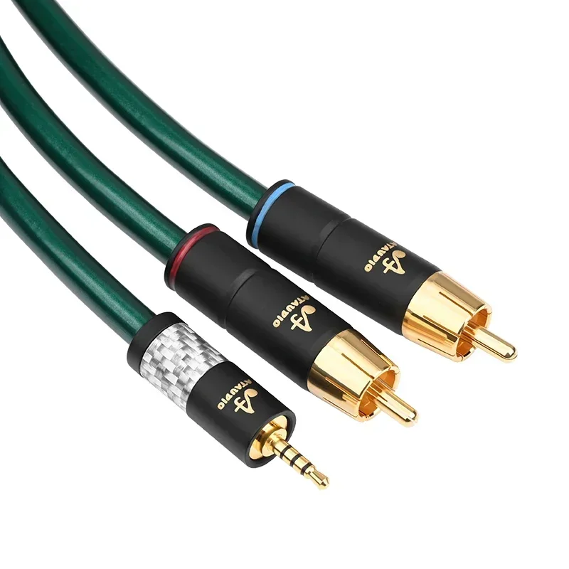 

HIFI 2,5 мм TRRS баланс к кабелю 2RCA Имунитет шума OCC с нервным проводом Аудиокабель 2,5 мм к RCA