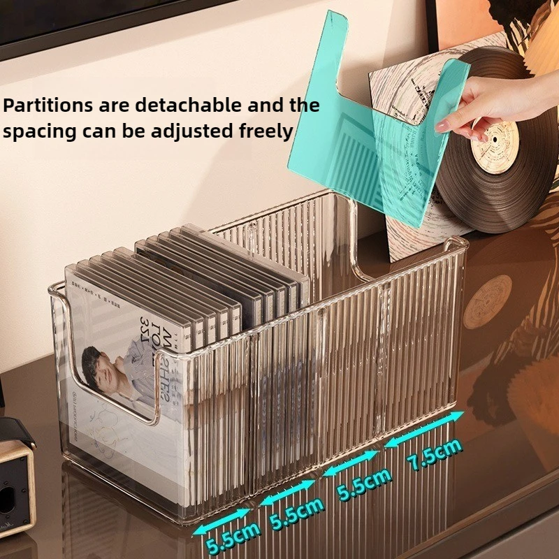 CD Disc Rack Desktop Disc Black Vinyl Record Magnetic Tape Display Storage Rack Collection Storage Album Storage Box 2030