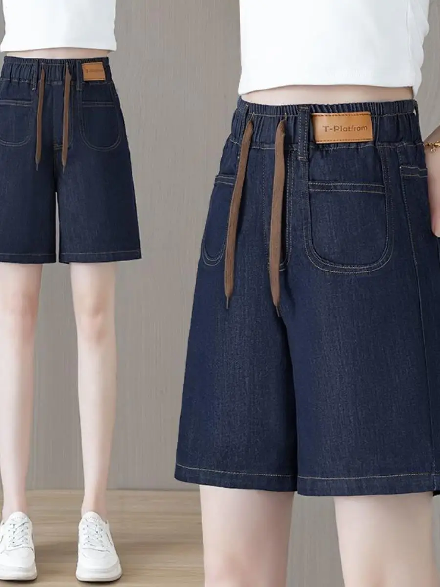 shorts-jeans-feminino-cintura-alta-5-polegadas-novo-estilo-verao-perna-larga-caimento-solto-efeito-emagrecedor-estilo-ex