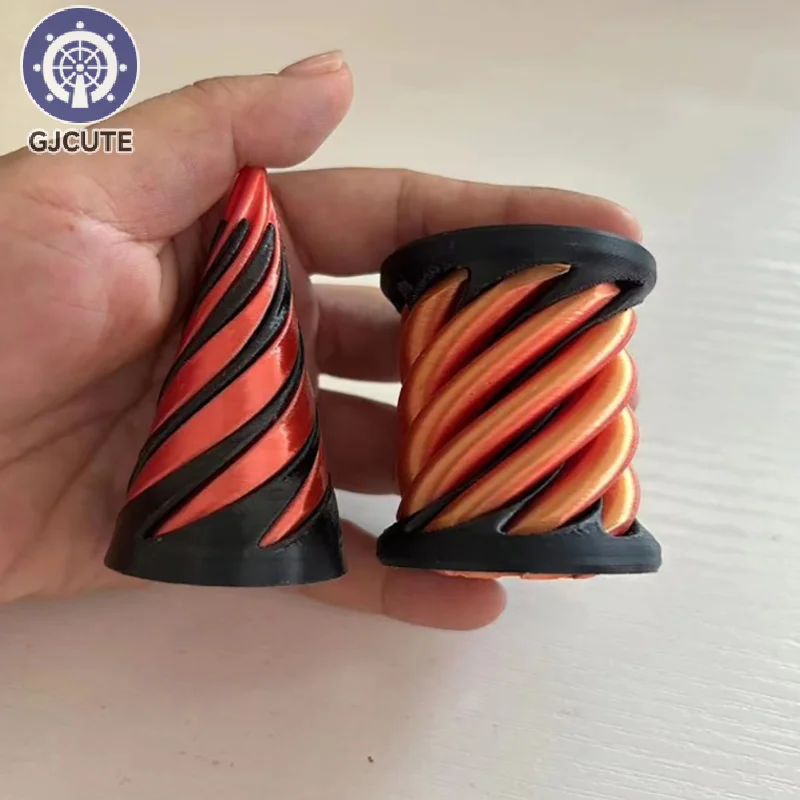 Development Intelligence For Kids 3D Printed Spiral Cone Fidget Toy Ornaments Impossible Pyramid Sculpture Pass Through Toys