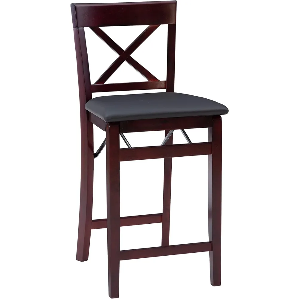 Linon Triena X Back Folding Counter Stool, Brown