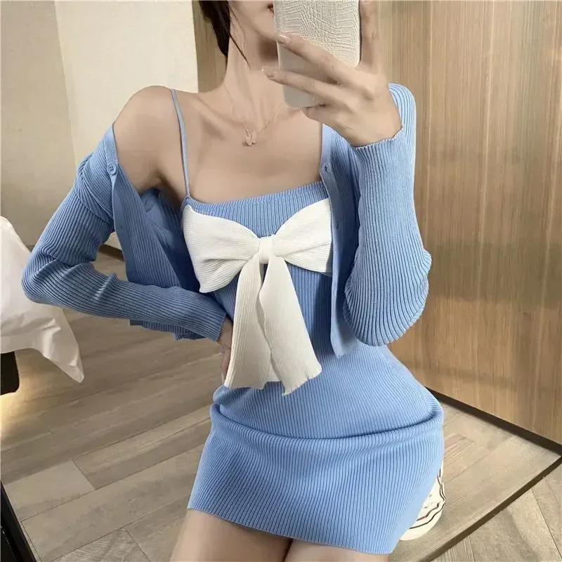 Extreme Mini New In Fashion Short Woman Knitted Dress Y2k Kpop One-piece High Quality Luxury 2025 Thic Crochet Dresses for Women