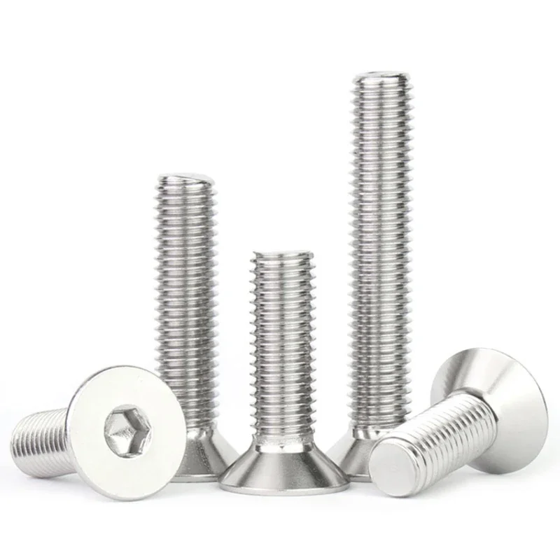 M3 M4 M5 M6 M8 M10 316 Stainless Steel Countersunk Hex Socket Flat Head Screw Length 4-100mm