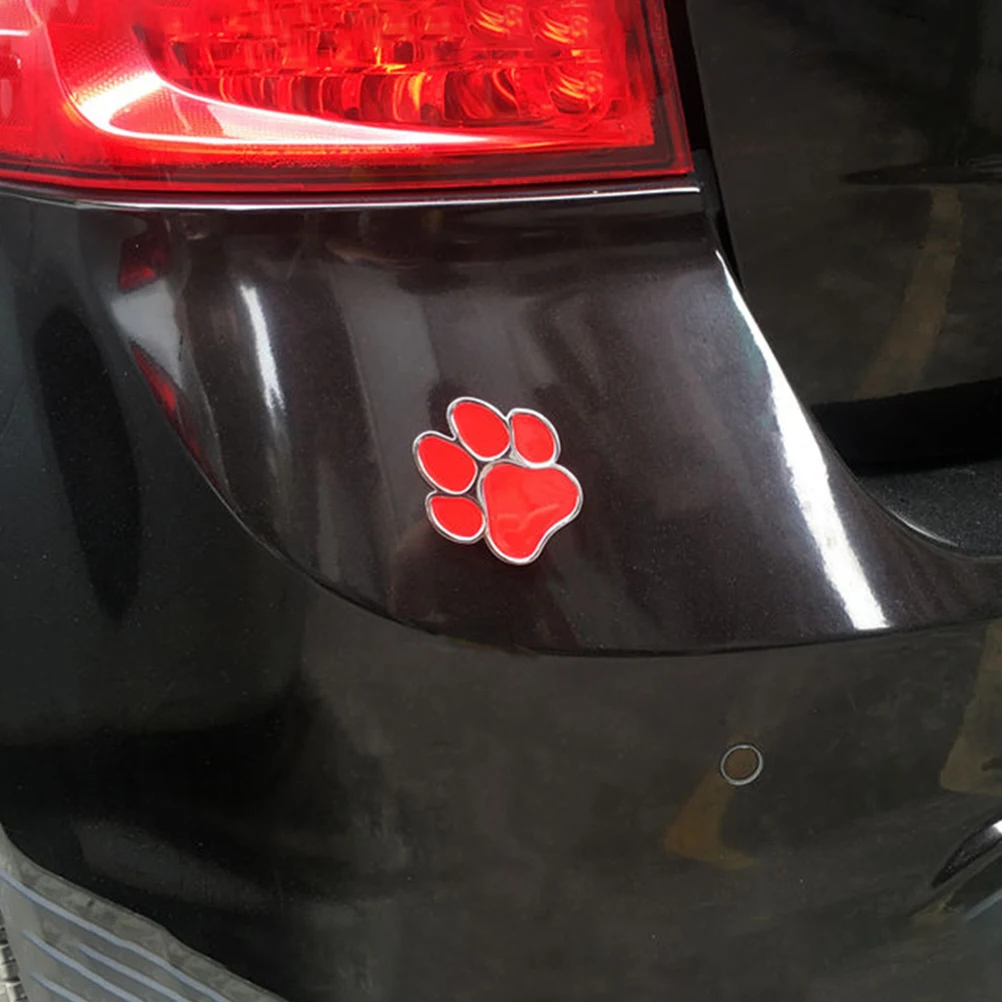 

2pcs Dog Paw Car Decal Metal Waterproof Sticker Footprint Badge Suv Truck Window Bumper Scratch Coverage Pet Lover Auto Sticker