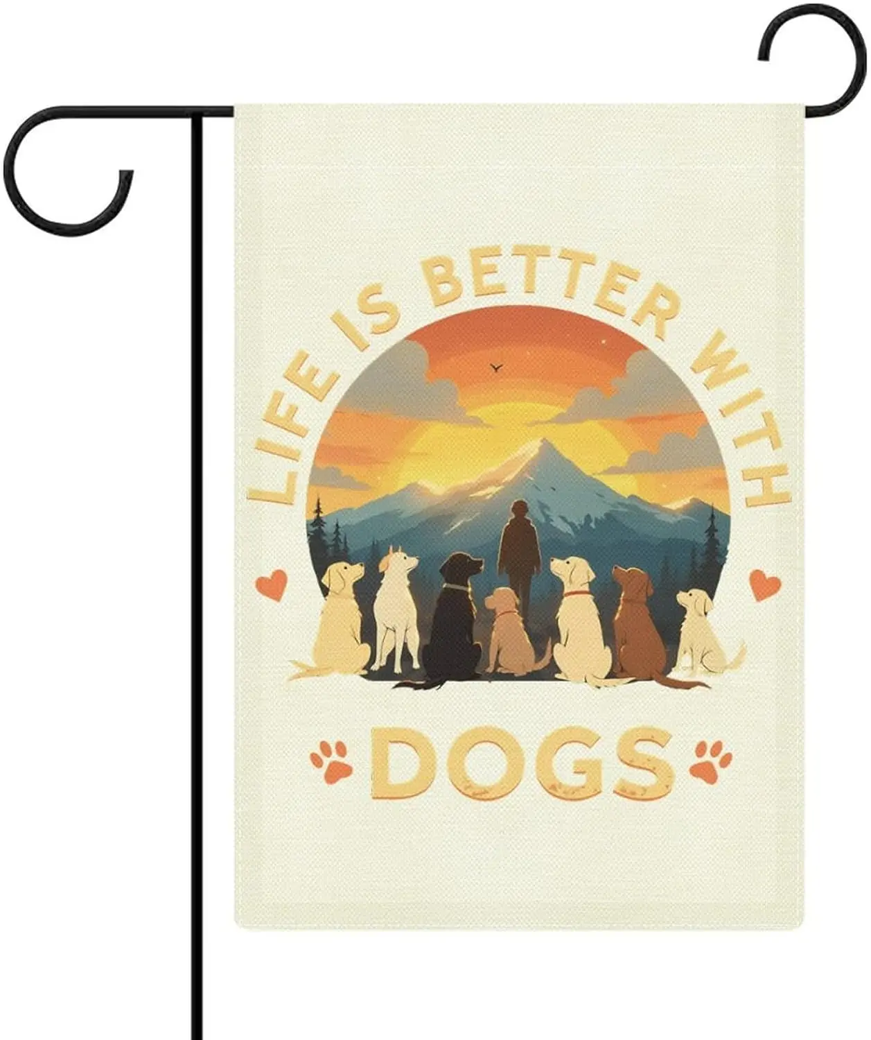 Life Is Better with Dogs, Dog Lover Garden Flag 12x18 Inch, Double Sided Outdoor Sign for Home Farmhouse Yard Decoration ZZM
