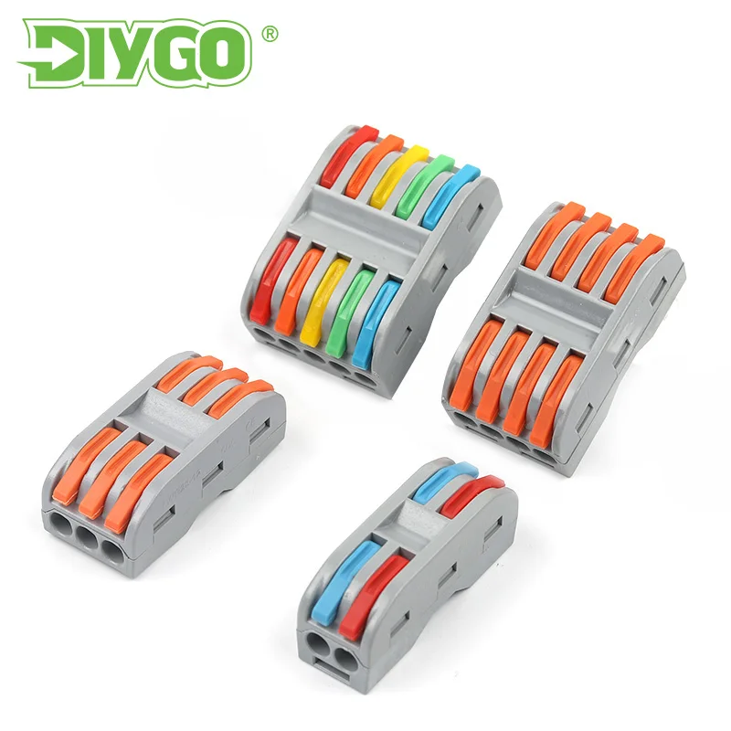 5PCS Universal Quick Compact Wire Connector Push-In 2/3/4/5 Pin Conductor Terminal Block Led Light Connector With Lever