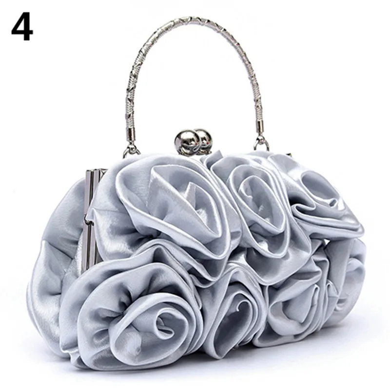 2023 Handbag Women\'s Tote Bag Rose Flower Pattern Clutch Bags for Women Evening Party Bridal Handbag Bolsa Feminina Bolso Mujer