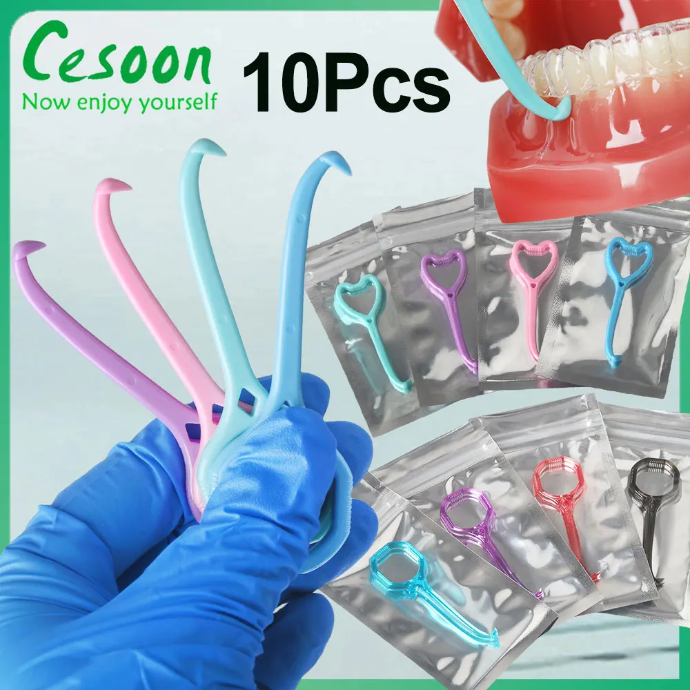 10Pcs Aligner Remover Hook Dental Invisalign Removal Hook for Orthodontic Braces Extractor Plastic Portable Oral Care Dentistry