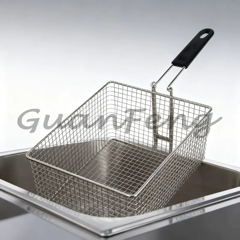 FY71 Desktop Stainless Steel Fryer with 8L Basket and Lid, Suitable for Fast Food Restaurants, Potato Chips Frying