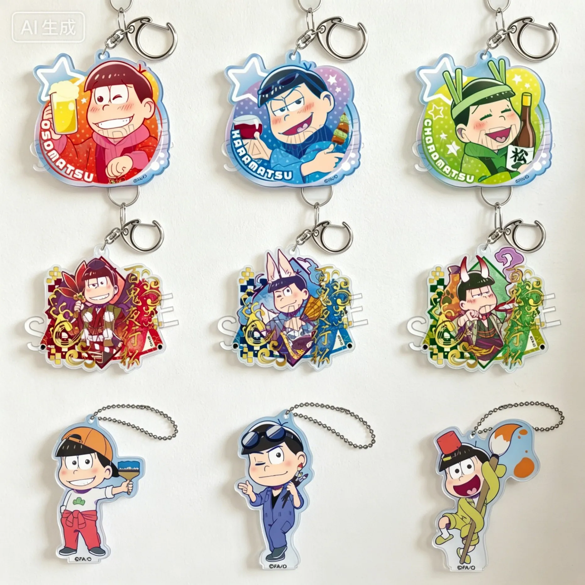 6CM Anime Mr. Osomatsu Osomatsu Karamatsu Acrylic Pendant Keychains Bag Decorations Accessories Goods Collection