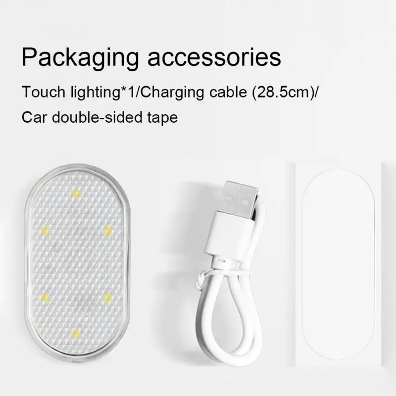 LED Car Styling Night Light Mini USB Charge Four Color Car Door Light Car Interior LED Sensor Light Touch Sensor Reading Lamp