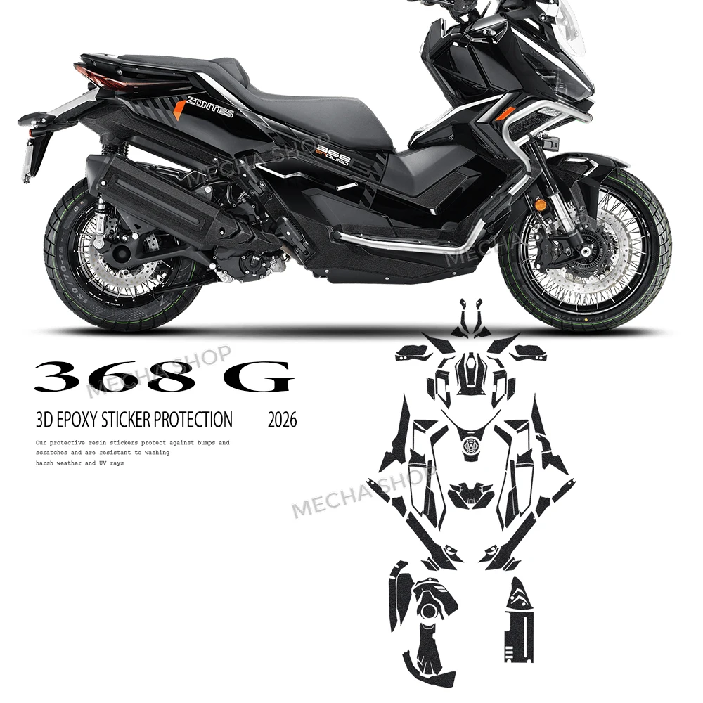 

For Zontes 368 G 2026 Tank Pad Protector Motorcycle Sticker Decal Gas Fuel Knee Grip Traction Side