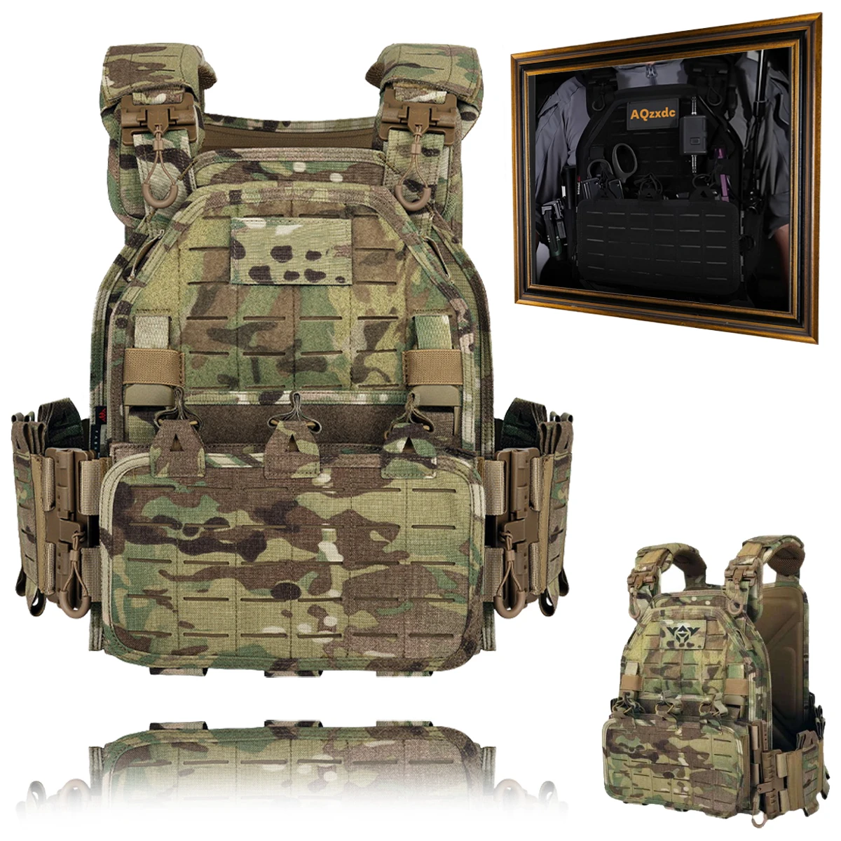 

Tactical Plate Carrier, for Quick Release System, Quick Release Outdoor Set, Airsoft Training Vest Multifunctional Tactical Vest