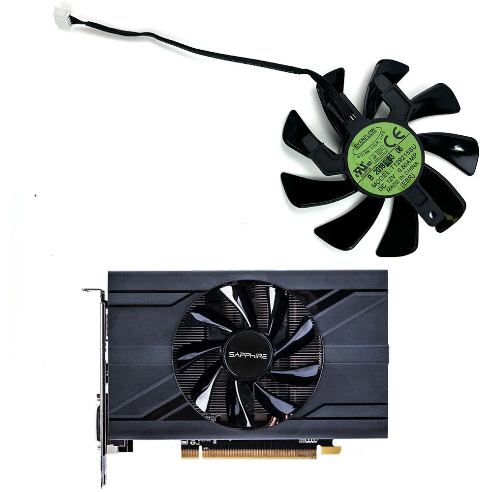 

T129215SU DC 12V 0.5A 4PIN RX 570 470D GPU Cooler for Radeon Sapphire RX470D RX570 ITX Graphics Card Cooling Fan