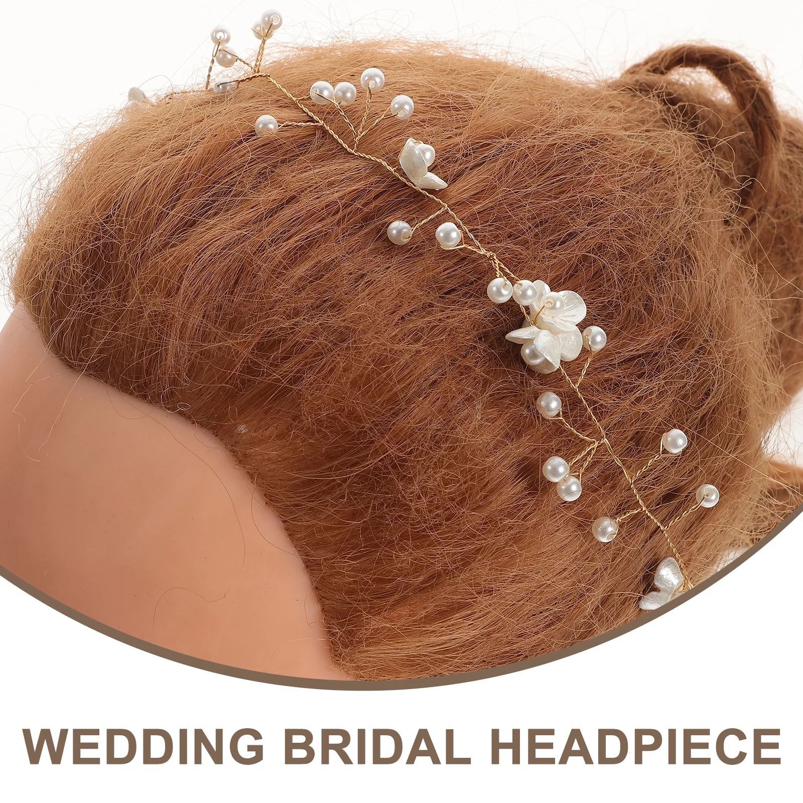 

Elegant Pearl Flower Headband Headdress Wedding Hair Accessories For Women Exquisite Rhinestone Design Lightweight Durable