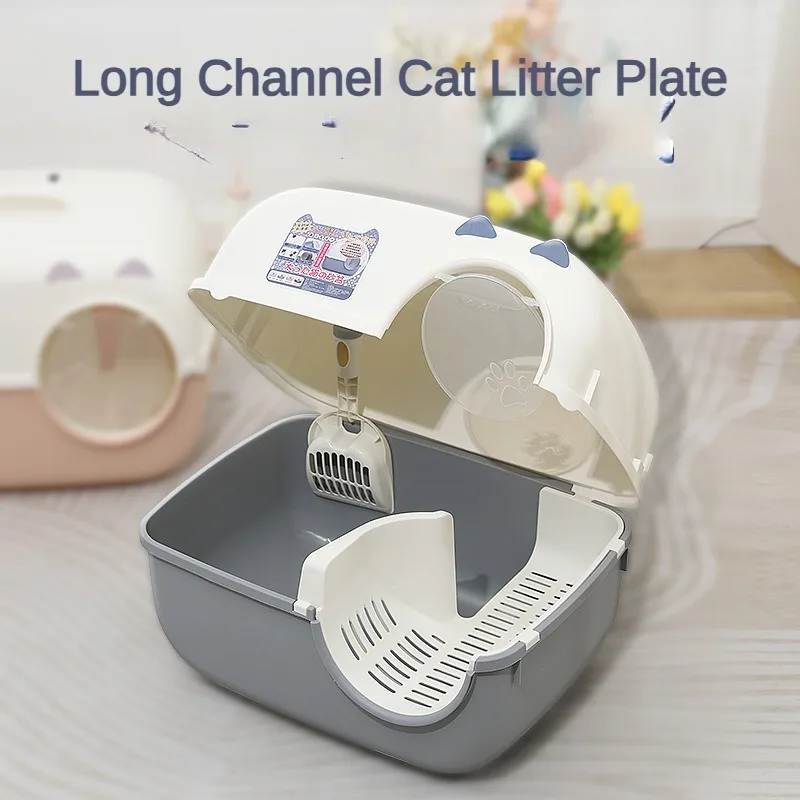 Anti-splash Long Channel Cat Litter Basin Fully Enclosed Corridor Cat Toilet Large Deodorant Cat Excrement Basin in Stock.