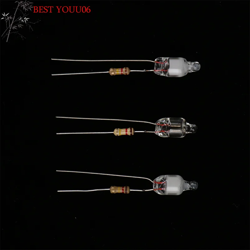 Hot 10Pcs Neon Indicator Light Green Red Blue Signs 6mm Neon Lamp Glow 2 Copper Wire 6X13mm Neon Indicator Bulbs