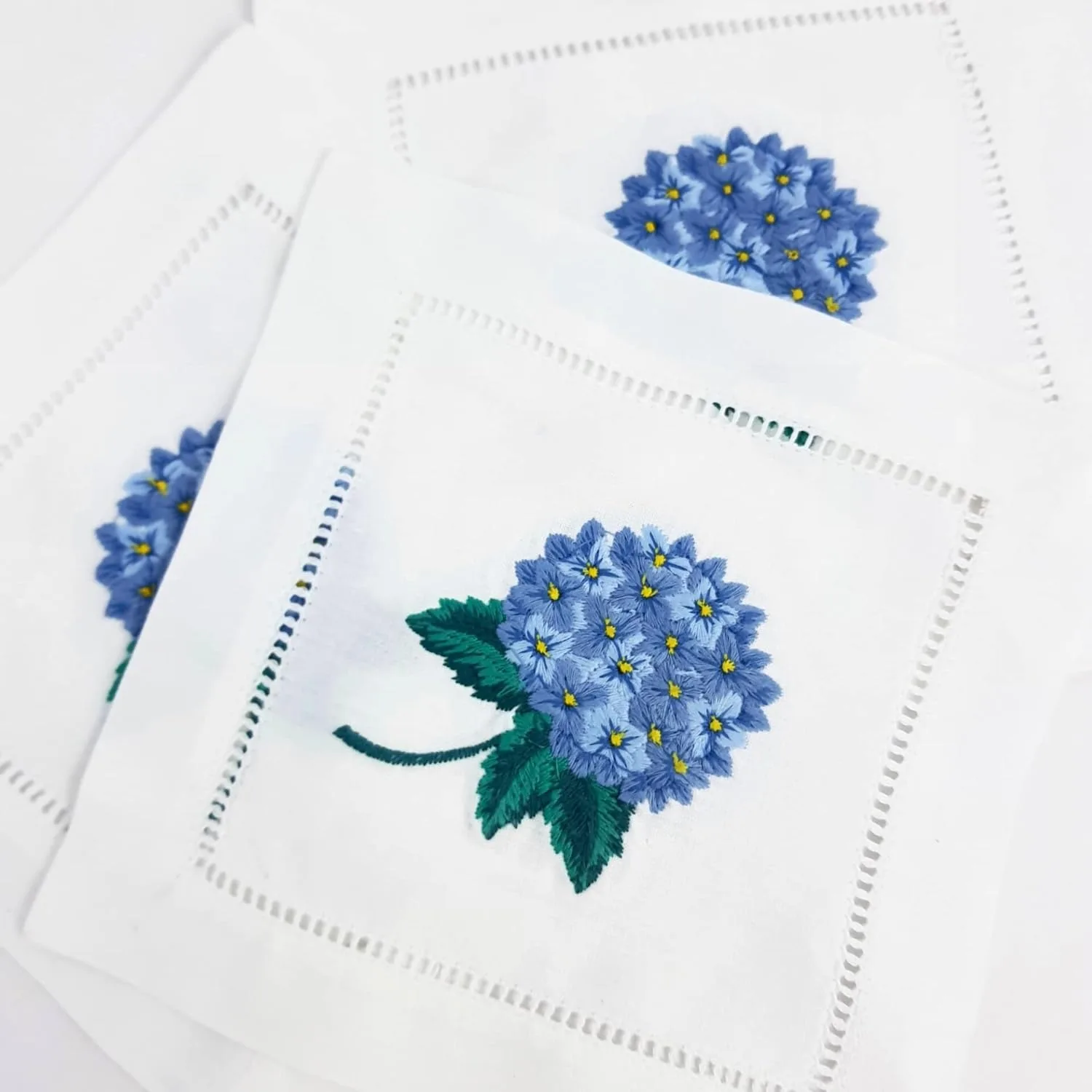 

Floral Hand-Embroidered Cotton Napkins, Multicolor, Set of 4