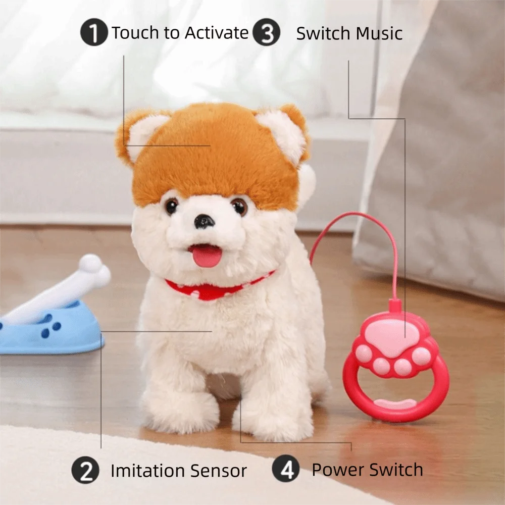 Simulazione Giocattoli elettronici Simulazione di animali domestici Giocattolo Peluche Cucciolo Passeggiata Corteccia Cane elettrico Cane interattivo Bambini