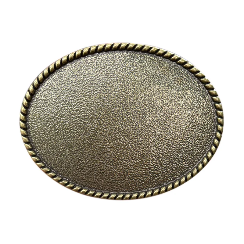 Zinc alloy elliptical light plate belt buckle - Western cowboy style, European style, smooth buckle