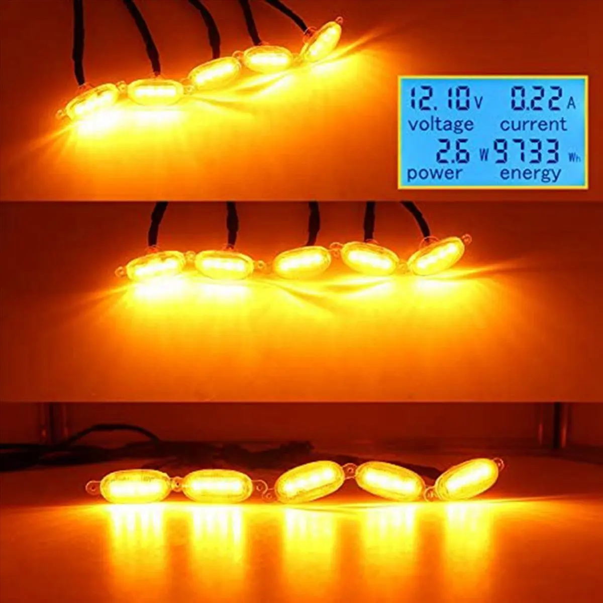 

Эффективные-10 шт. автомобильные передние фонари для решетки, подходящие для Dodge Durango 2011-2021 Raptor, светодиодные желтые фонари, черные линзы