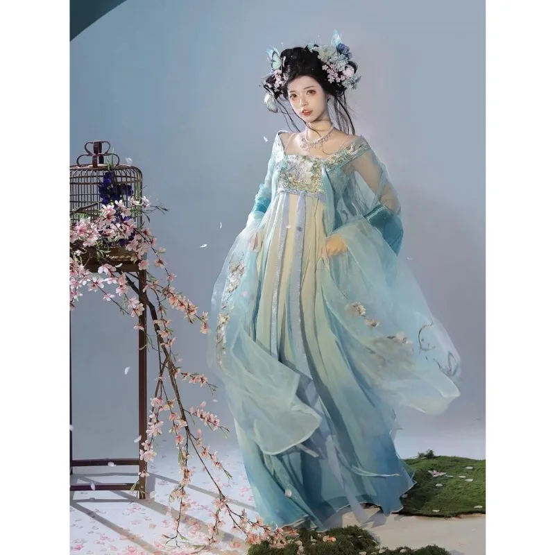 Ancient Tang Dynasty Princess Hanfu Dress Chinese Style Traditional Vintage Ethnic Cosplay Dance Costume Hanfu Party Fairy Dress
